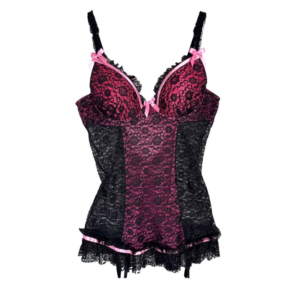 Y2K Victoria's Secret Sexy Little Things Lace Corset Bustier Garter 34B Mcbling